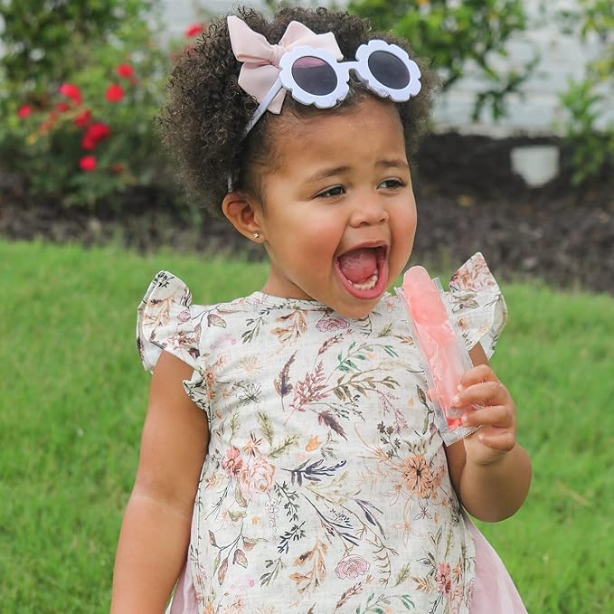 BapronBaby Flutter Delilah Floral Bapron - No Neck Tie Safer Bib for Baby & Toddler - Soft Waterproof Stain Resistant - Machine Washable - Sz Preschool 3-5yrs