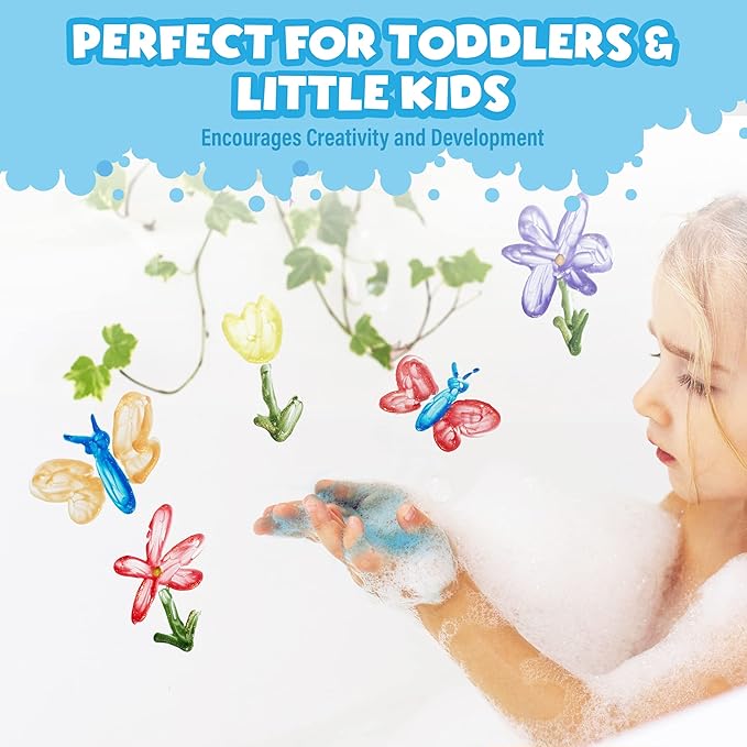 Tub Works® Bath Paint Soap Bath Toy, Shimmer 6 Pack | Non-Toxic | Washable Bathtub Paint for Finger Painting on Tub Walls | Ideal Toddler Bath Toys for Creative Play | Easy to Clean, Fun Paint Soap