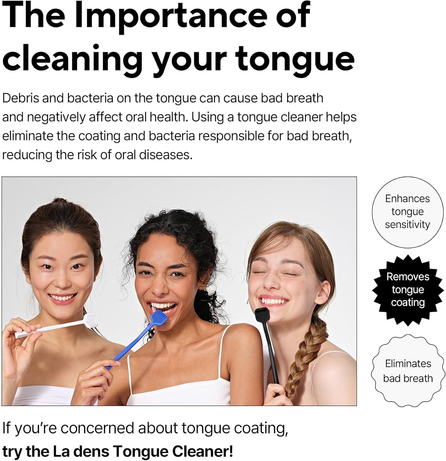 Tongue Scraper – Dual Scraper & 120 Micro Brushes for Fresh Breath, Soft TPE, Anti-Gag Design (Gray)