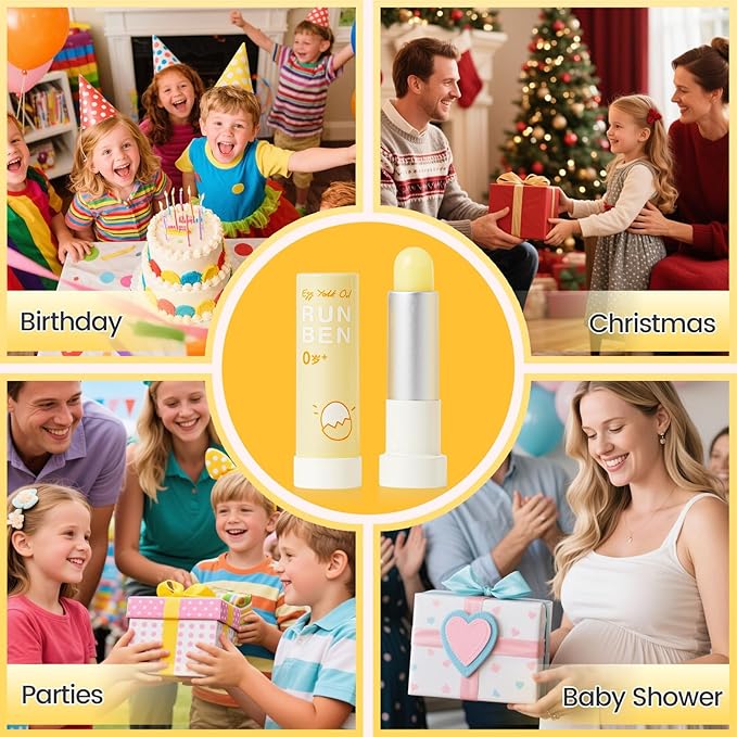 RUNBEN Baby Lip Balm with Egg Yolk Oil, Super Rich Moisturizing Kids Lip Balm, 24H Deep Nourishing, Safe Lip Care for Toddler Chapped Lips, Non-toxic & Fragrance Free, 4.2g