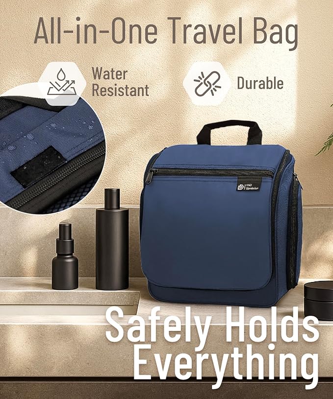DD D&D Wanderlust D&D Hanging Travel Toiletry Bag for Men and Women – Cosmetics, Makeup and Toiletries Organizer Kit with 10 Compartments