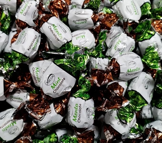 Chocolate Filled Mint Hard Candy - 2 lbs of Decadent Creamy Chocolate Filled Icy Mint Coolness Individually Wrapped Candies