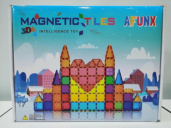 Magnetic Tiles, 102PCS Magnet Building Blocks with 2 Cars, 3D Diamond Magnetic Blocks, Construction Stem Toys for Kids, Educational Toys for Boys Girls Ages 3 4 5 6 7 8 (102 PCS)