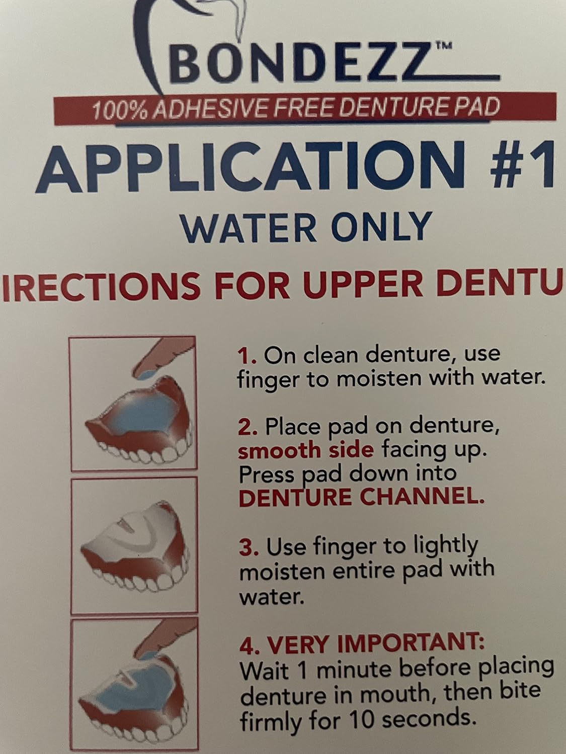 Adhesive Free Denture Pads | Lower Denture | 30 Pack | Secure & Comfortable Fit | No Glue/No Mess | All Day Suction | Denture Glue Alternative | Safe, Natural & Non-Toxic