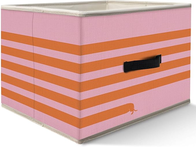 Nogrit Long Dachshund Dog Storage Bins Box, Toybox for Girls, Weiner Dog Pink Foldable Baskets Organizer Container with Handles for Kids Girls Dorm Bedroom Bathroom Clothes Toys Books