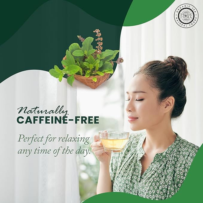 Pride Of India - Natural Holy Basil (Divine Healing Tea), PACK of 2-15 Tea Bags Per Box