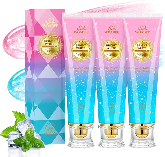 Woadee Niacinamide Whitening Toothpaste | Nicotinamide Radiant Whitening Toothpaste - Remove Tough Tooth Stains & Fresh Breath | Fluoride-Free Protects Enamel & Improves Gum Health, Mint Flavor (3)