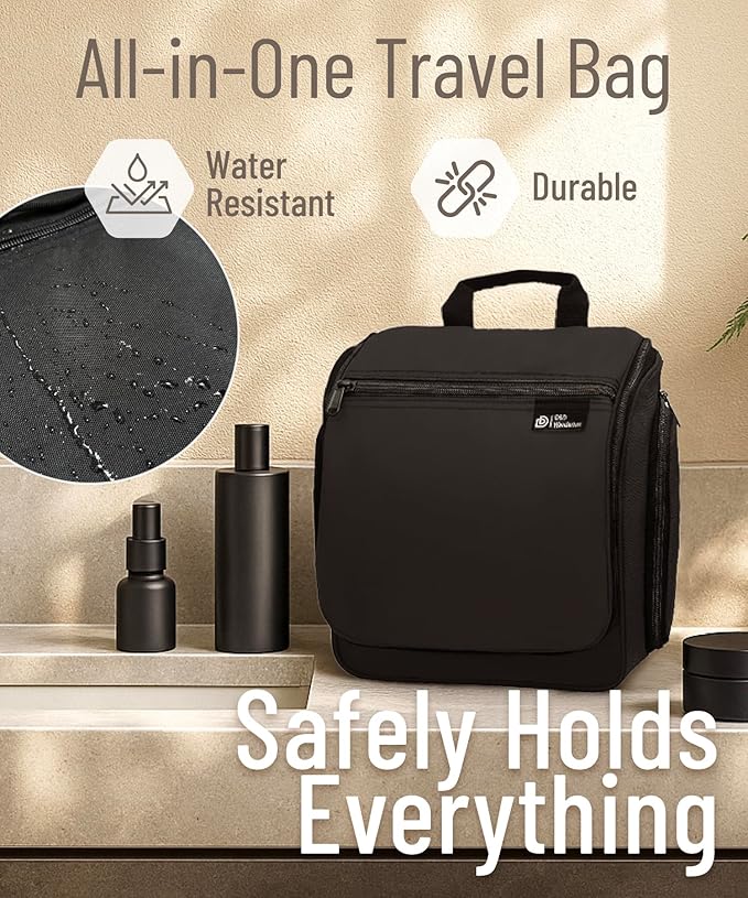 DD D&D Wanderlust D&D Hanging Travel Toiletry Bag for Men and Women – Cosmetics, Makeup and Toiletries Organizer Kit with 10 Compartments