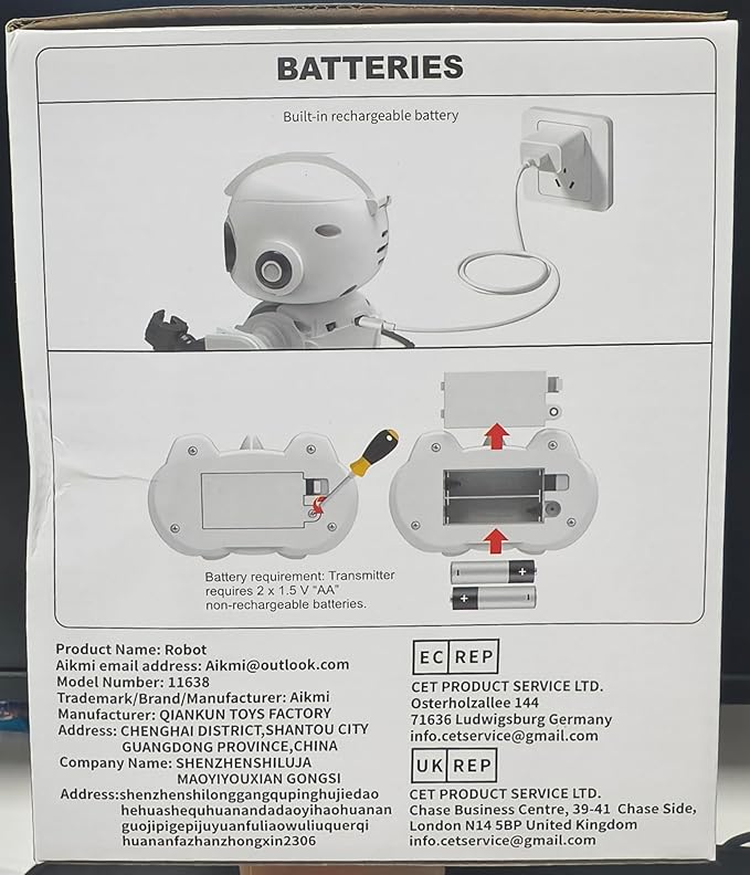 Aikmi Robot Toys for Kids 5-7, Rechargeable Remote Control Robot with Projector Night Light for Kids, Gesture Sensor, Music, Toys for 6 Year Old Boys Girls Birthday Present Boy Toy (White)