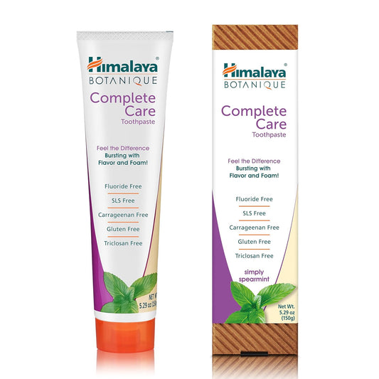 Himalaya Botanique Complete Care Toothpaste, Simply Spearmint, Plaque Reducer for Brighter Teeth and Fresh Breath, 5.29 oz, 4 Pack