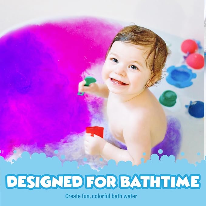 Tub Works Bath Color Tablets for Kids, 150 Count | Nontoxic & Fragrance-Free | Fizzy & Vivid Bath Color Tablets Create Fun Bath Colors | 7 Colored Water Tablets for Variety | BathBombs for Kids Bath