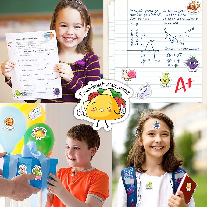900PCS Punny Teacher Stickers for Students, Funny Teacher Reward Sticker for Kids Classroom Supplies Motivational Potty Training Sticker Cute Animal Incentives Stickers for Kids Toddlers School Home