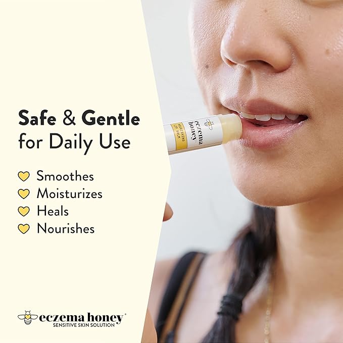 ECZEMA HONEY Nourishing Lip Balm - Organic Chapstick for Sensitive Skin - Daily Lip Moisturizer for Very Dry Lips - Mango Butter & Honey Lip Balm - Natural Lip Care Products (1 Ct)