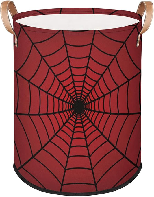 62L Laundry Basket Collapsible Laundry Hamper with Handles Spiders Web Clothes Books Toys Kids Laundry Hampers Bin for Bathroom Kitchen Hotel