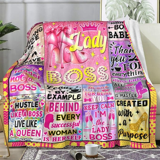 Boss Lady Blanket Supervisor Manager Gifts for Women,Boss Lady Office Decor Boss Throw Blankets,Boss Lady Appreciation Day Gifts for Bosses Female 50"X40"