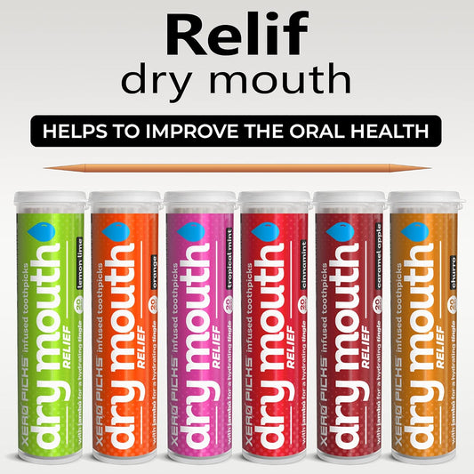 Xero Picks Dry Mouth - Infused Flavored Toothpicks for Long Lasting Fresh Breath & Dry Mouth Prevention (Variety 6 Pack)