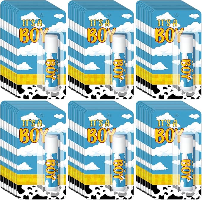 30 Pack It's a Boy Story Baby Shower Games Prizes Party Gifts Bulk Cow Lip Balms Favors for Winners Adults Guests Gender Reveal Favors Decorations Baby Shower Souvenirs Gift Bags Stuffers