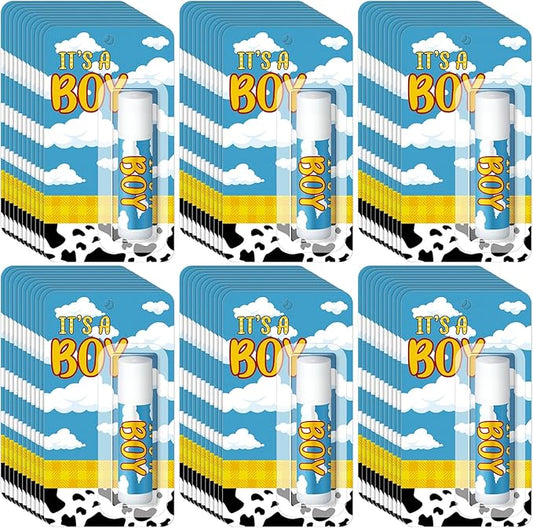 30 Pack It's a Boy Story Baby Shower Games Prizes Party Gifts Bulk Cow Lip Balms Favors for Winners Adults Guests Gender Reveal Favors Decorations Baby Shower Souvenirs Gift Bags Stuffers