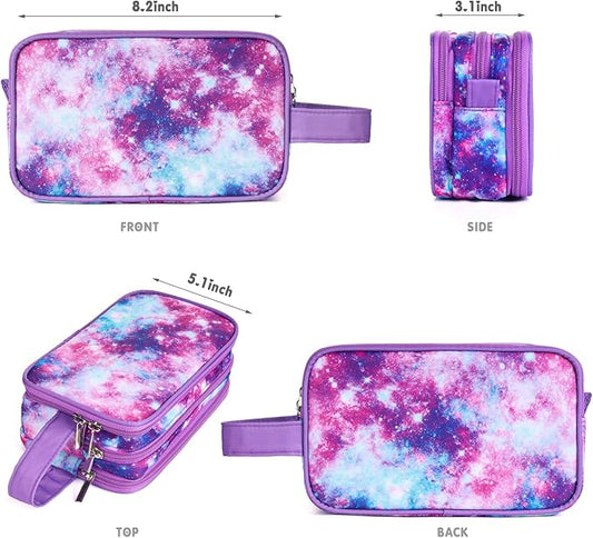 Galaxy-Purple Travel Toiletry Bag, Waterproof Hanging Wash Bag Toiletries for Girls, Kid