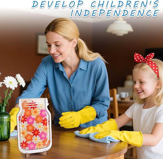 Magnetic Reward Jar for Kids Reward Jar System,Personalized Reward Jars for incentivizing Behavior in Students and Children. Classroom Board Behavior Management Home Reward Jar for Boys Girls(Flower)