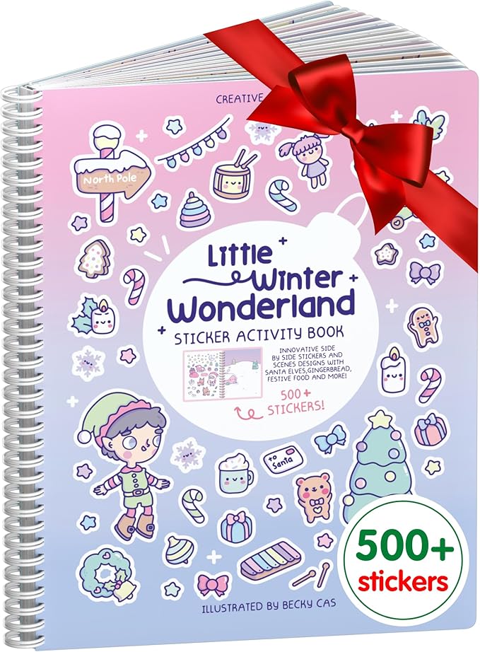 Cupkin Animal Sticker Book Activity for Kids, Toddler Airplane Travel Essentials, 500+ Habitat Stickers for Kids + 12 Scenes + 12 Coloring Book Pages, Animal Lover Gift, Childrens Crafts for Ages 2-8