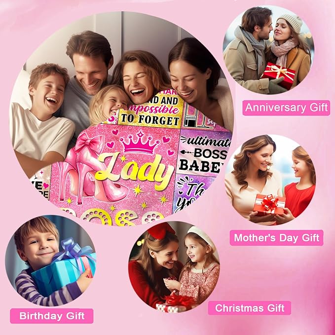 Boss Lady Blanket Supervisor Manager Gifts for Women,Boss Lady Office Decor Boss Throw Blankets,Boss Lady Appreciation Day Gifts for Bosses Female 50"X40"