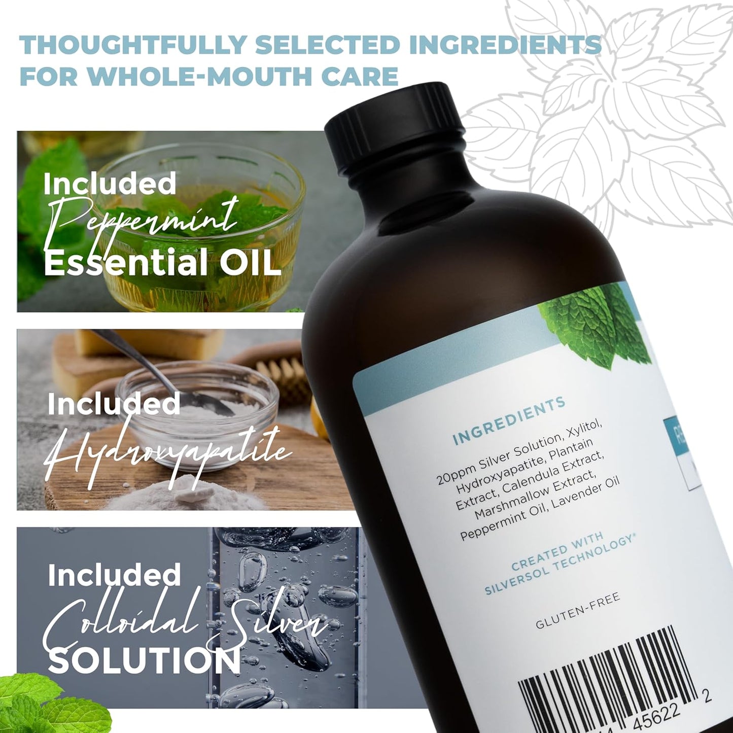 Natural Oral Care Bundle – Remineralizing Toothpaste + Alcohol-Free Mouthwash | Hydroxyapatite + Colloidal Silver | Fluoride-Free, Dentist-Developed | Supports Enamel, Gum Health & Oral Microbiome | M