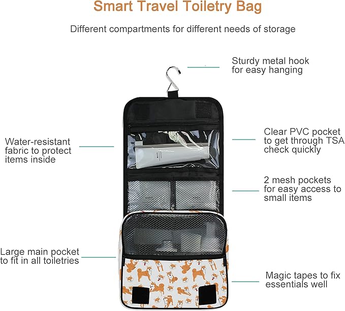 senya Hanging Travel Toiletry Bag Kit Makeup Case Cosmetics Organizer for Men Women