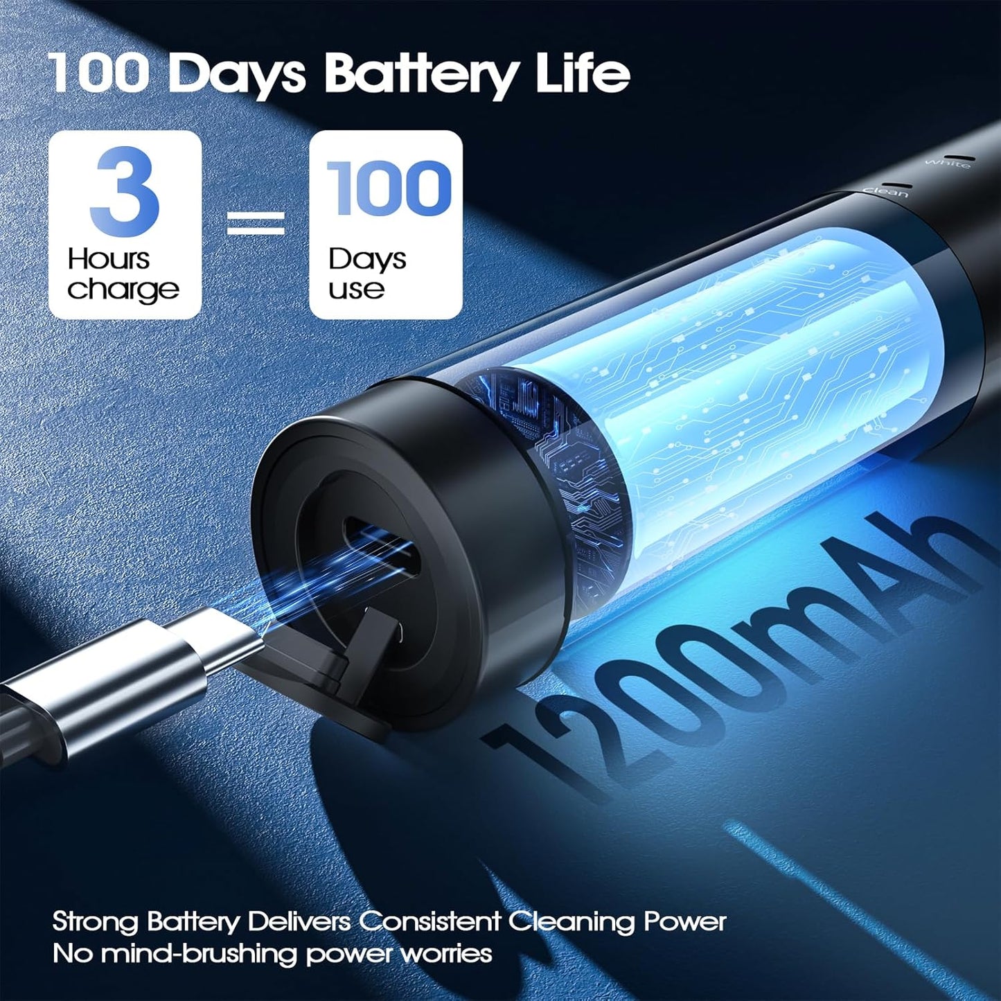 Sonic Electric Toothbrush for Adults - 41,000 VPM Deep Clean with 4 Brush Heads, 5 Modes, 100-Day Battery Life, IPX7 Waterproof Rechargeable Toothbrushes Built-in Smart Timer | Perfect for Home/Travel