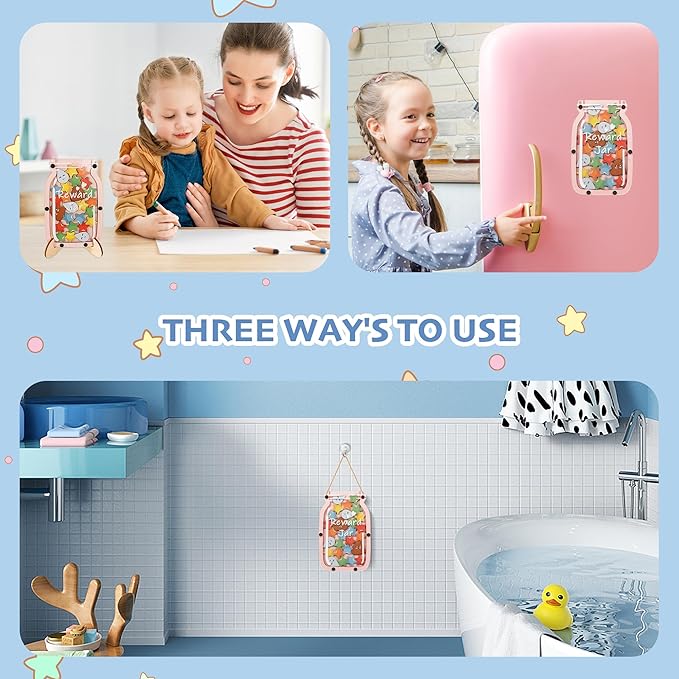 Personalized Stars Reward Jar Magnetic Reward Jar, Classroom Reward Jar for Kids, Jar Reward System Behavior Chart for Kids Incentive Chart for Classroom (Star+Poop+Drop)