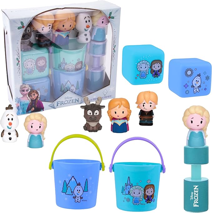 Disney Frozen Bath Toys - 11 pc Bath Value Set, Bath Toys, Finger Puppets, Rinse Cups, Foam Pump, Bath squirters