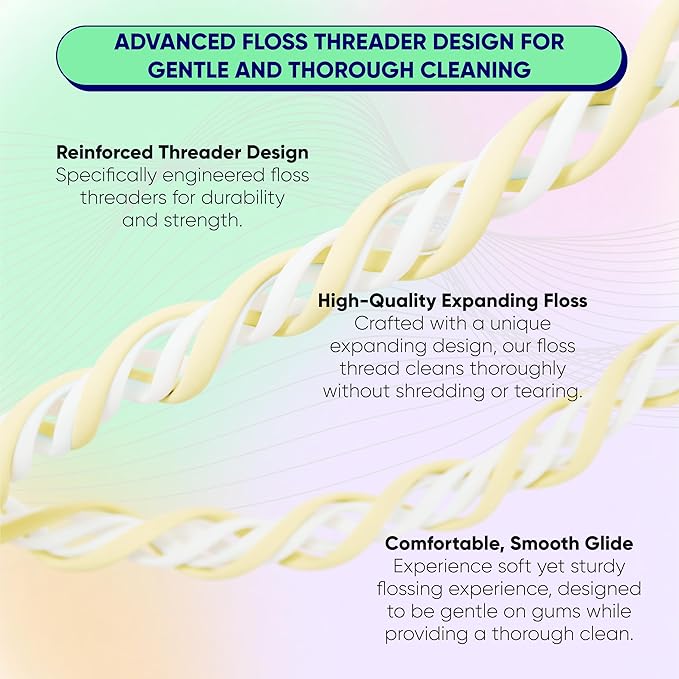 Something Nice NanoFloss Threader for Teeth, Vegan Dental Floss Thread, nHAP1000D Polyester Fiber Waxed with Nano Hydroxyapatite for Enamel Care Kid Friendly, Cinnamon Flavored, 42M