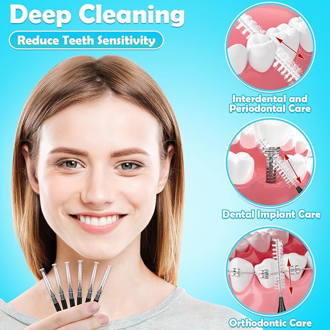 120 Pieces Interdental Brushes, Braces Brush Cleaner Orthodontic Flossers Toothpicks Floss Picks for Braces Kit for Teeth Cleaning Tools Spiral Dental Brush Head for Efficient Oral Care Black