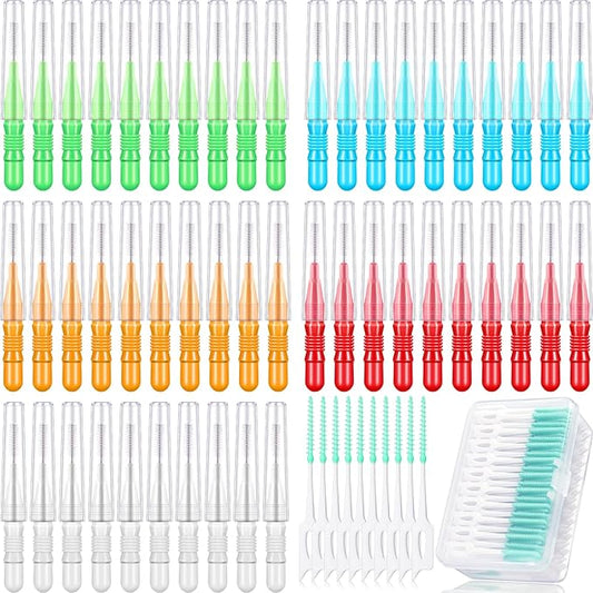 Patelai 350 Pieces Interdental Brush Tooth Floss Tooth Cleaning Tool Toothpick Dental Flossing Head Oral Flosser Soft Picks Refill Dental Flosser Toothpick Cleaners(Cute Colors)