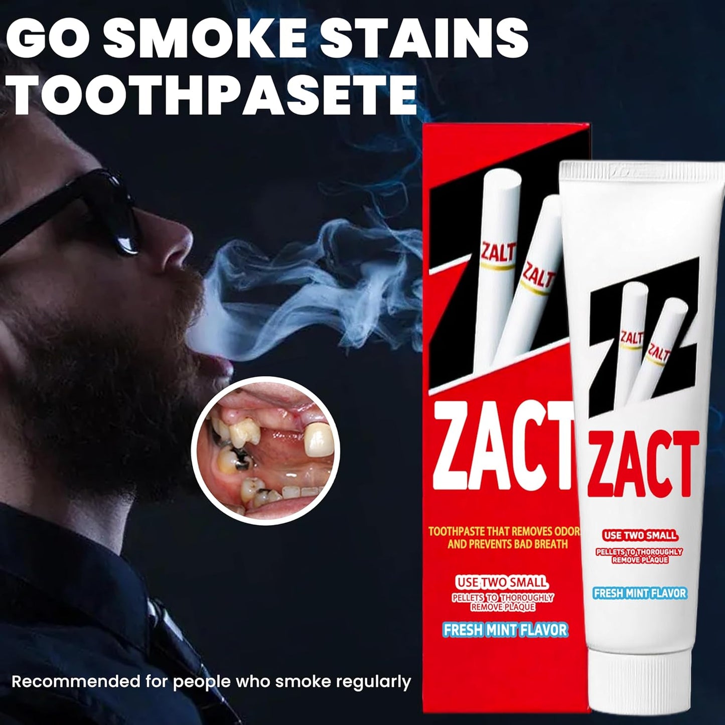 Smokers Toothpaste，Removes Tobacco and Tea Stains，removes Yellowing, and removes Bad Breath (1)