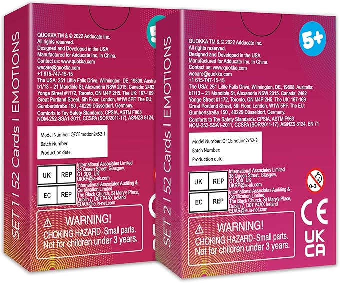 QUOKKA 104 Flash Cards for Kids and Adults - Real-Life Large Preschool Flash Cards for Speech Therapy, ABA Therapy, ESL Teaching, Early Childhood Education, Emotions Vocabulary Building Cards