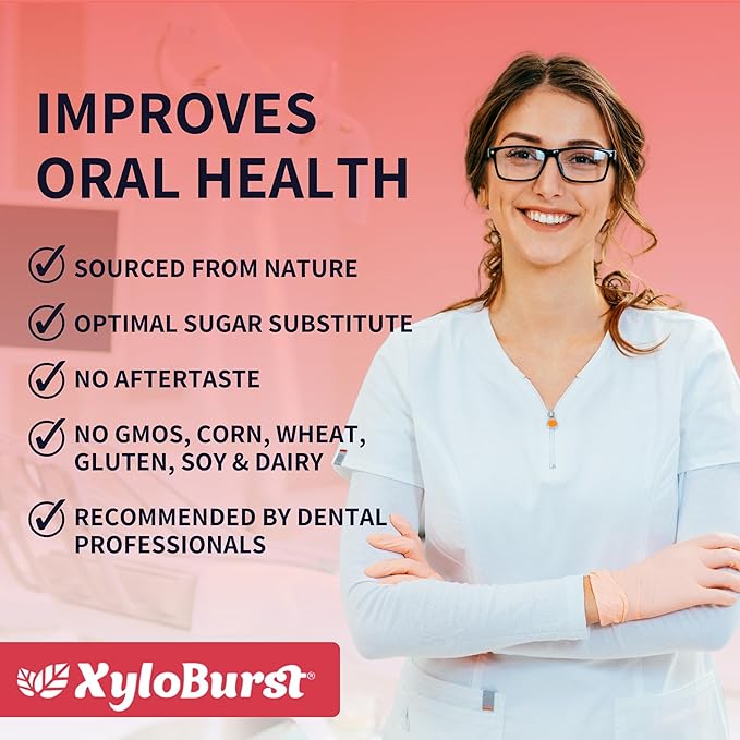 XyloBurst Gum | Xylitol Chewing Gum | Sugar Free, Gluten Free, Keto Friendly | Aspartame Free Gum For Oral Health | Cinnamon | 12 Pieces, Pack of 12