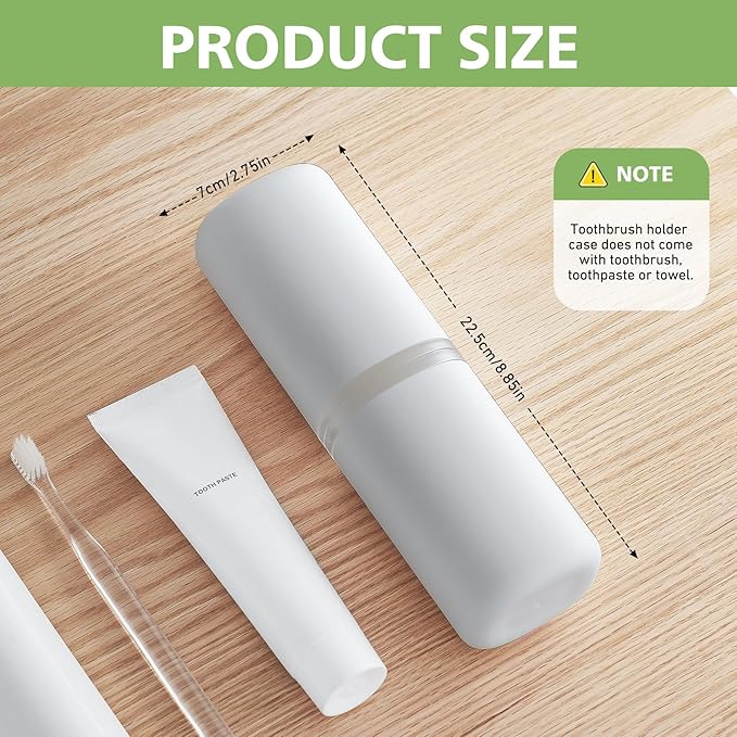 Baluca Travel Toothbrush Case, Portable Tooth Brush Holder and Toothpaste Cover Container with Mouthwash Cup, Compact Oral Clean Tools Organizer for Traveling/Camping/School/Home (Grey, Extra Large)