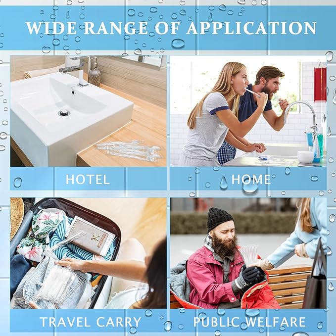Tioncy 500 Pack Prepasted Disposable Toothbrushes Individual Wrapped Toothbrushes Soft Bristle Travel Toothbrush Single Use Wrapped for Hotel, Camp, Travel and Gift for The Homeless