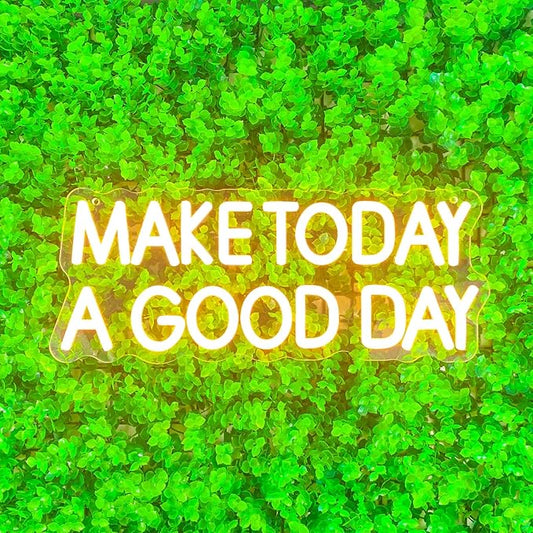 Make Today A Good Day Neon Sign Positive Led Neon Light for Wall Decor Inspirational Light Sign Wall Art LED Neon Light Up Sign for Party Wedding Birthday School Gym
