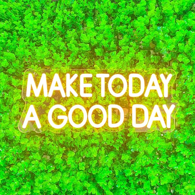 Make Today A Good Day Neon Sign Positive Led Neon Light for Wall Decor Inspirational Light Sign Wall Art LED Neon Light Up Sign for Party Wedding Birthday School Gym