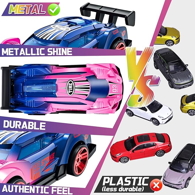 Color Changing Cars Toys Bath Toys for Ages 1-3 4-8 Christmas Stocking Stuffers Gifts for Kids Grandkids Boys Birthday Gifts Race Cars Themed Party Favors Goodie Bag Stuffers Sensory Die-Cast Toys