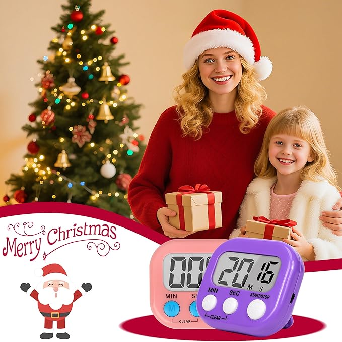 ZILLEEN Classroom Timer for Kids Teachers 2 Pack Digital Timers, Purple & Pink
