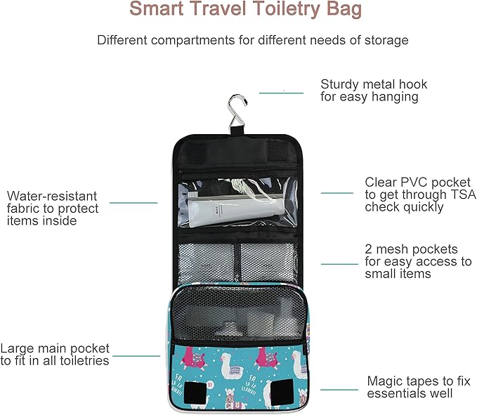 senya Hanging Travel Toiletry Bag Kit Makeup Case Cosmetics Organizer for Men Women