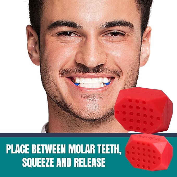 Jaw Exerciser for Men & Women – 4-Level Resistance Jaw Trainer for Men & Women – Food-Grade Silicone Double Chin Reducer – 8 Piece Kit with Carry Cases – Compact Mewing Jawline Shaper for Women