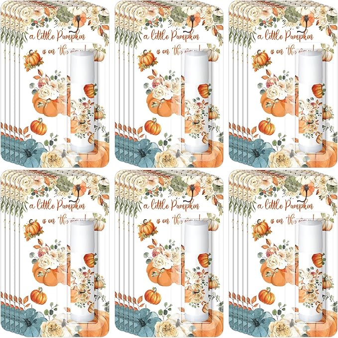 30 Pack Fall Little Pumpkin Baby Shower Games Prizes Gifts Bulk Pumpkin Pie Scented Lip Balms Favors for Boys Girls Gender Reveal Decorations Halloween Autumn Thanksgiving Baby Shower Bags Stuffer