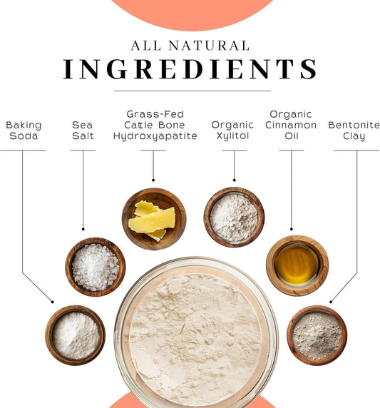 Vanman's - Tiny Cinna-Bone Tooth Powder - Fluoride-Free Remineralizing Tooth Powder with Baking Soda, Grassfed Cattle Bone, Cinnamon Oil, Sea Salt, Bentonite Clay for Teeth - 0.25 oz