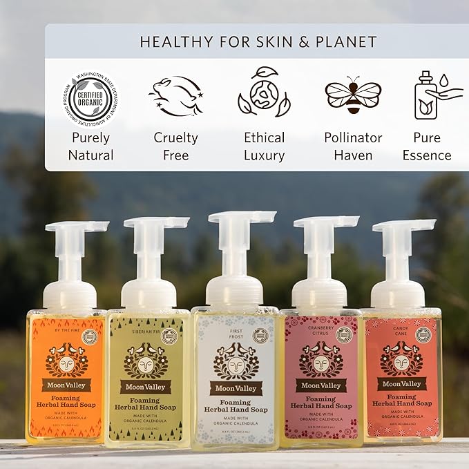 Moon Valley Herbal Foaming Hand Soap, Vegan (First Frost, Recyclable Bottle)