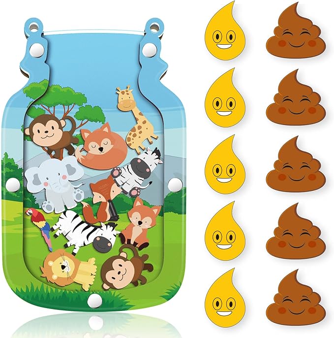 Qunclay Reward Jar for Kids Pot Training Reward Jar Classroom Incentive Good Behavior Responsibility Chart for Christmas Boys Girls Gift(Jungle Style)