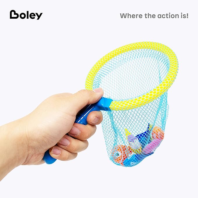 Boley Dive & Grab Fishing Game Set - 14 Pc Sinking Swimming Pool Toys for Kids - Water Games & Bath Toys for Toddlers